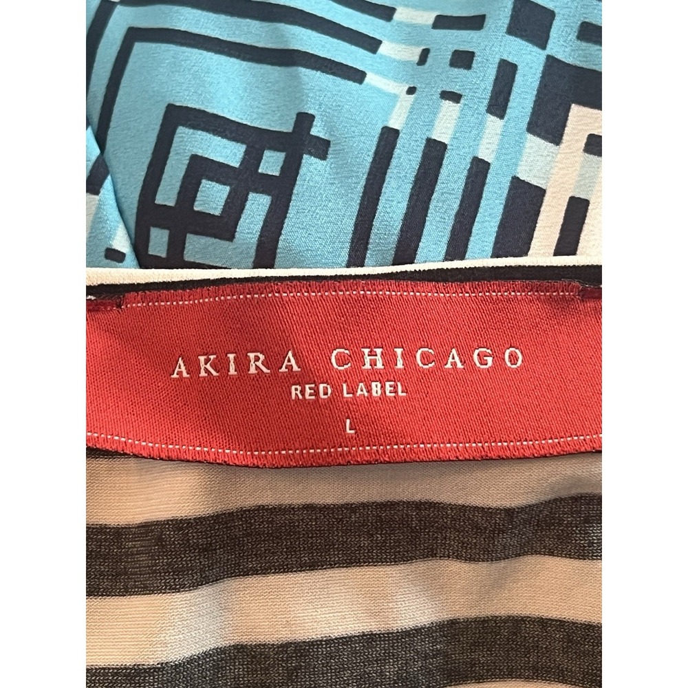Akira Chicago Red Label women striped black/white dress L‎ - Picture 3 of 3
